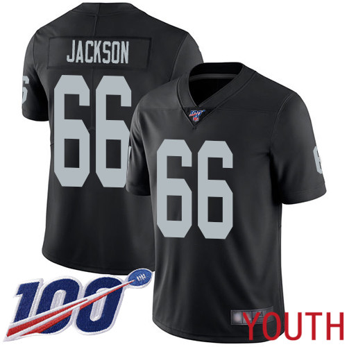 Oakland Raiders Limited Black Youth Gabe Jackson Home Jersey NFL Football #66 100th Season Vapor Jersey